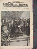 Old Antique Print Royal Court Justice 1882 Queen Central Hall Westminster 19th
