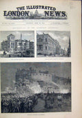 Old Antique Print 1897 Army Manoeuvres Sussex Mounted Police Butler Camp 19th