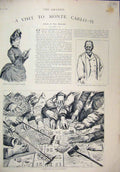 Original Old Antique Print Monte Carlo 1886 Casino Gambling Saloon Players Louis