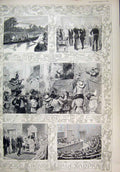 Original Old Antique Print 1888 Albert Edward Alexandra Wedding Denmark Chapel
