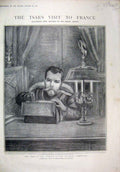 Old Antique Print 1901 Tsar France Library Betheny Banquet Vitry Army Gun 20th