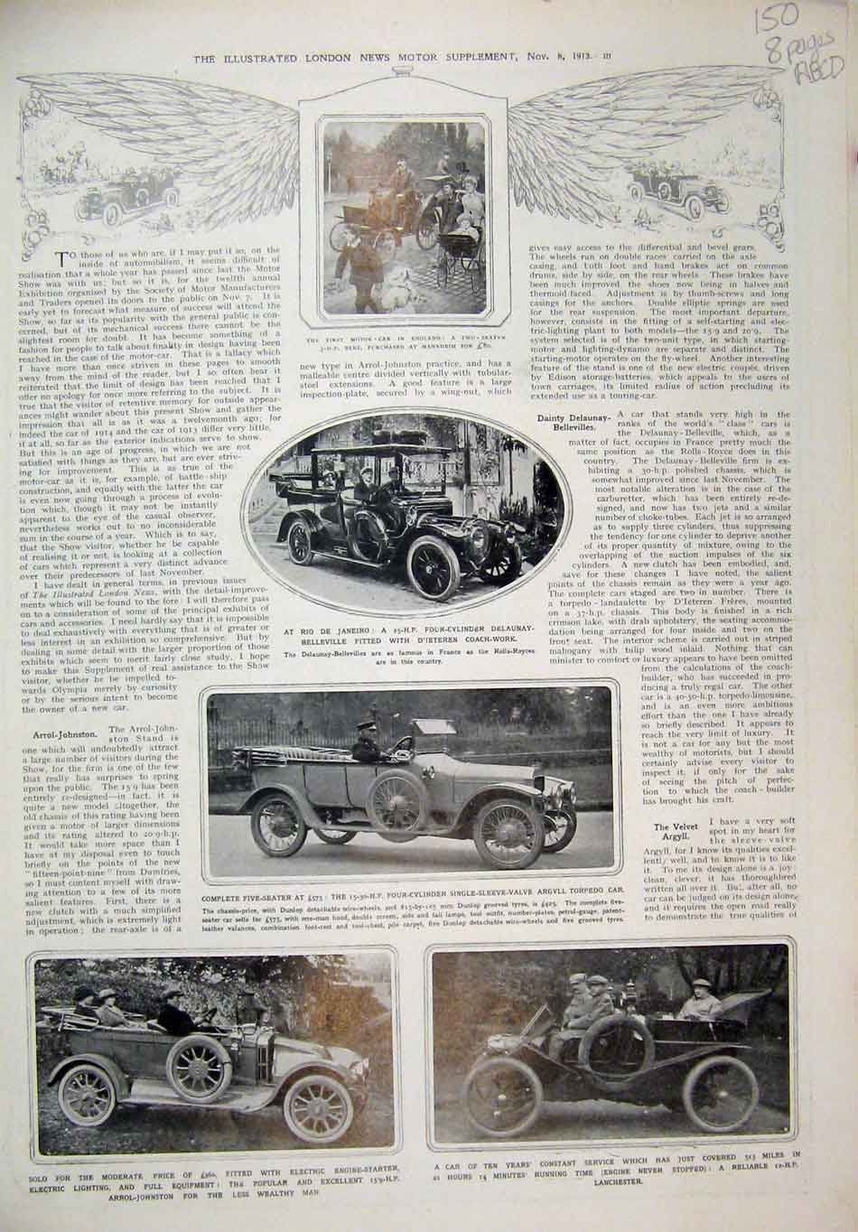 Original Old Antique Print 1913 Motor Car Adverts Goodrich Tyres Vauxhall Wheel