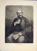 Original Old Antique Print Portrait Lawrence Chairman Metropolitan School 1871
