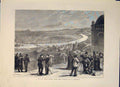 Original Old Antique Print Paris Terrace St Germaine France River 1871 Victorian