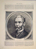 Original Old Antique Print Portrait Motley 1871 19th Century