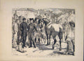 Original Old Antique Print Horses Brittany French Army 1871 19th