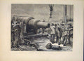 Original Old Antique Print 35 Ton Gun Woolwich London Test 1871