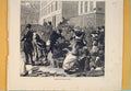 Original Old Antique Print Moblots Feeding Paris France Street 1871 Victorian