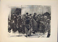 Original Old Antique Print Queue Paris France 1871 French 19th Century