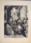Original Old Antique Print Under Fire Versailles France 1871 19th