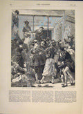 Original Old Antique Print Boulevard St Martins Paris Souvenir 1793 1871 18th