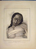 Original Old Antique Print Head Christ Sketch Entombment Michael Angelo 1871