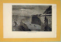 Original Old Antique Print Paris Escaping By Night France 1871 19th