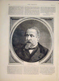 Original Old Antique Print Portrait Napoleon Bonaparte 1871 Fine Art Victorian