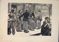 Original Old Antique Print Paris France Commune Street Under Fire 1871 Victorian