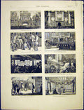 Original Old Antique Print St. Pauls London Royal Thanksgiving Guildhall 1872