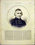 Original Old Antique Print Portrait Mgr Guibert Archbishop Paris 1872 Victorian