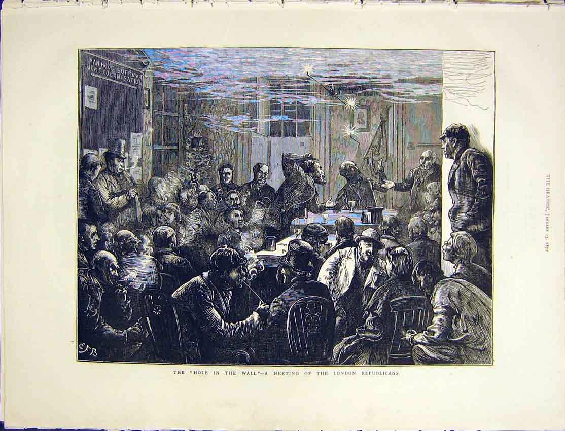 Original Old Antique Print Tom Duke Edinburgh Elephant Woods 1872 19th