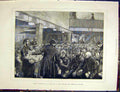 Original Old Antique Print St. Giles Christian Institute Sunday Mass 1872 19th