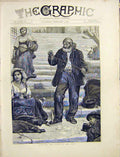 Original Old Antique Print Rome Italy Ara Coeli Steps Tramp Girl Man Dog 1872