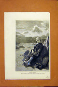Old Antique Print Petite Marie Skill Child Beach Portrait Fine Art 1872 19th