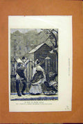 Original Old Antique Print Idyll Gen Square Gregory Lady Man Fine Art 1872 19th
