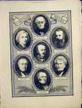 Original Old Antique Print Portraits Barnes Hudson Kenmare Crossley 1872 19th