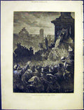 Original Old Antique Print Sketch Woods Republic Meeting 1872 19th
