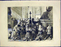 Original Old Antique Print Rome Italy St. Peter Kissing Toe 1872 19th