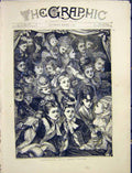 Original Old Antique Print Thanksgiving Day Sketch Women 1872 19th