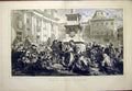 Original Old Antique Print Easter Day Rome Lewis Italy 1872 19th