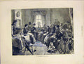 Original Old Antique Print Sketch Mother Meeting Room Baby Girl Ladies 1872 19th