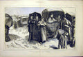 Original Old Antique Print Mortlake Nature Study Lady Child Gent 1872 Victorian