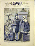 Original Old Antique Print Rome Prince Wales Flower Girl Princess 1872 Victorian