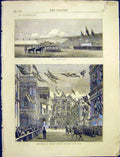 Original Old Antique Print Liverpool Prince Arthur H.R.H. Sefton 1872 Victorian