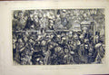 Original Old Antique Print Sketch Clapham Derby Races Crowd 1872 19th