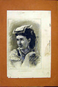 Original Old Antique Print Portrait Clara-Louise Kellogg Lady 1872 Victorian