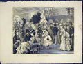 Original Old Antique Print Flower Show Family Woods Lady Gent 1872 Victorian