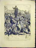Original Old Antique Print London Children Country Play Sketch 1872 Victorian