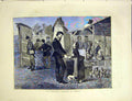 Original Old Antique Print France Prussian Sier Farewell Girl 1872 Victorian