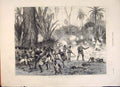 Original Old Antique Print Ashantee War Bush Slaves Army Jungle Sier 1874 19th