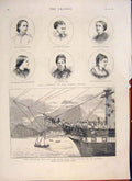 Original Old Antique Print Portrait Lady Members School Board Ashantee War Pamar