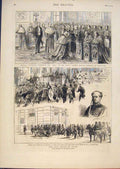 Original Old Antique Print Machahon Marshal Spain D'Etat Cardinal Pavia 1874
