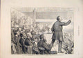 Original Old Antique Print St James Hall Anti-Ultramontane Meeting Gent 1874