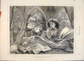 Original Old Antique Print St Valentine Girl Romance 1874 19th Century