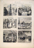 Old Antique Print Festivities Moscow Russia Kremlin Opera Ball Train 1874 19th