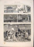 Original Old Antique Print Festival Russia Moscow Czar Washerwoman Moskya 1874