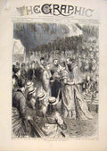 Original Old Antique Print Duke Duchess Edinburgh Gravesend Windsor Thames 1874