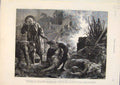 Original Old Antique Print Ninety Three Hugo War Children Fleur-De-Lys Halmalo