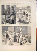 Original Old Antique Print Wolseley Auction Blake Grave 1874 19th